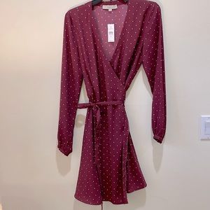 *NEW* w/tags!! Cutest LOFT wrap dress!  Star pattern, adjust waist with strap!